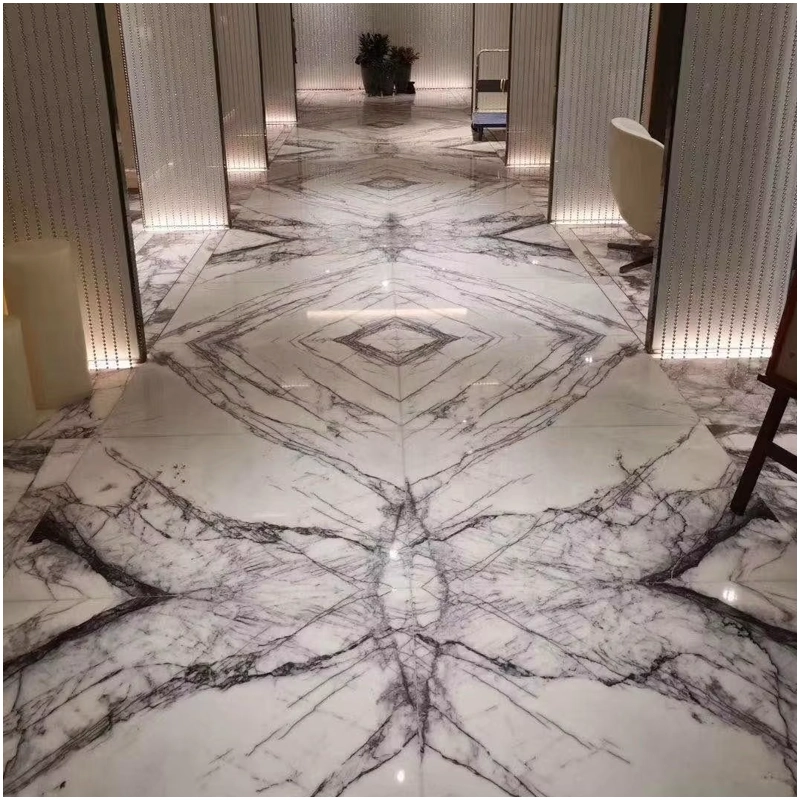 Milas White Marble Bookmatched Flooring Tiles Projects FOR U STONE