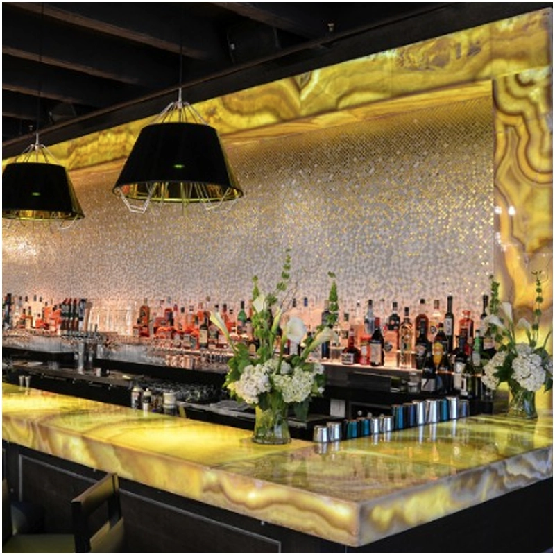 Yellow Onyx Backlit Bar Tops FOR U STONE Yellow Onyx Slabs