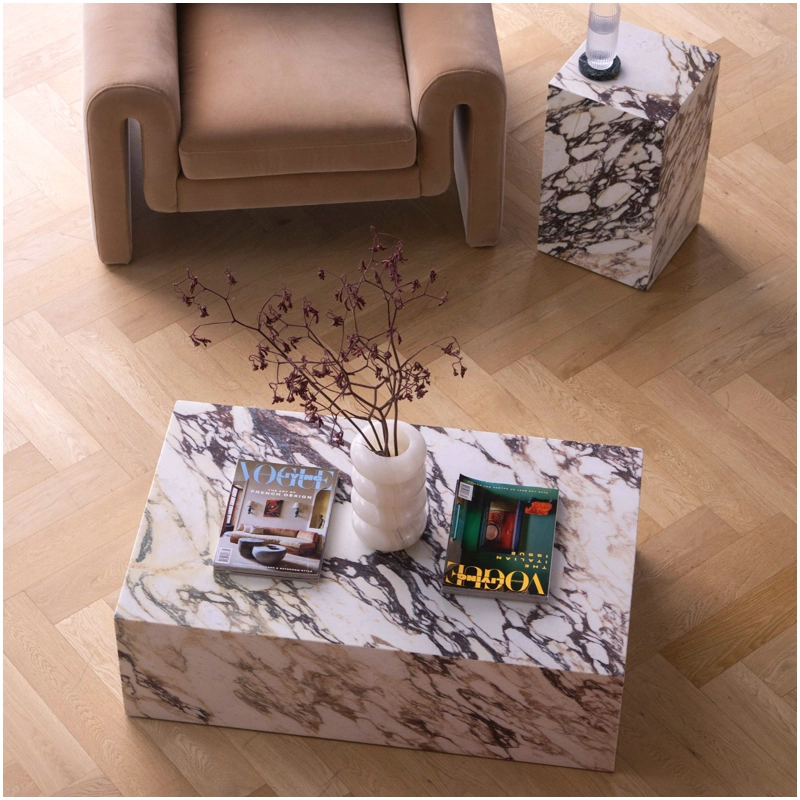 Calacatta Viola Marble Plinth Table Collection From FOR U STONE Marble Table