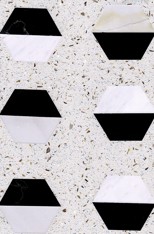 Black and White Marble Chip Terrazzo FORUA
