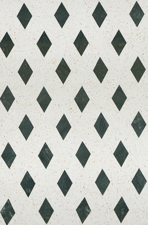 Rhombus Green Marble Chip White Terrazzo FORUA