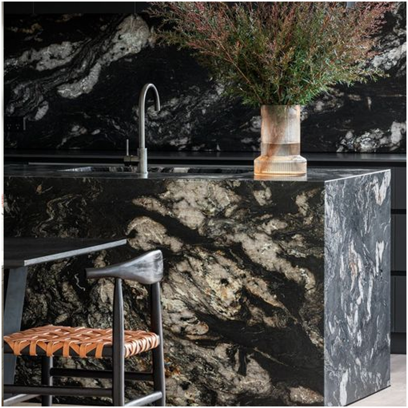 Titanium Black and Gold Granite Stone Countertops FOR U STONE Titanium Black and Gold Granite Stone Countertops FOR U STONE