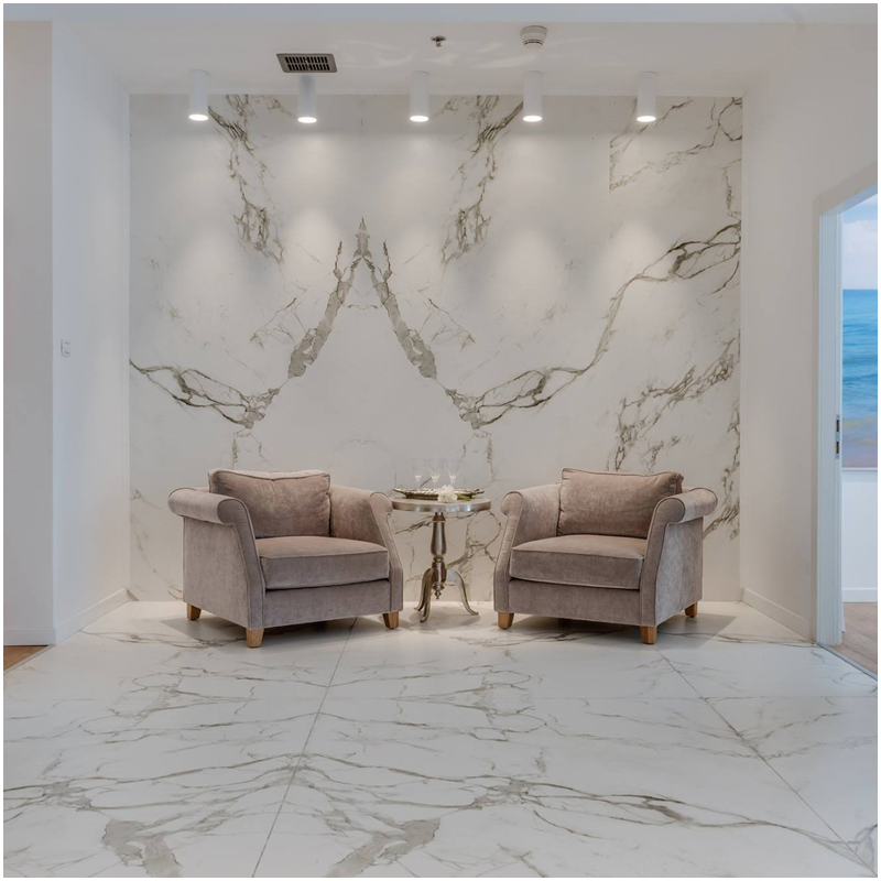 White Marble Pattern Ultracompact Surface Floor and Wall White Marble Pattern Ultracompact Surface Floor and Wall
