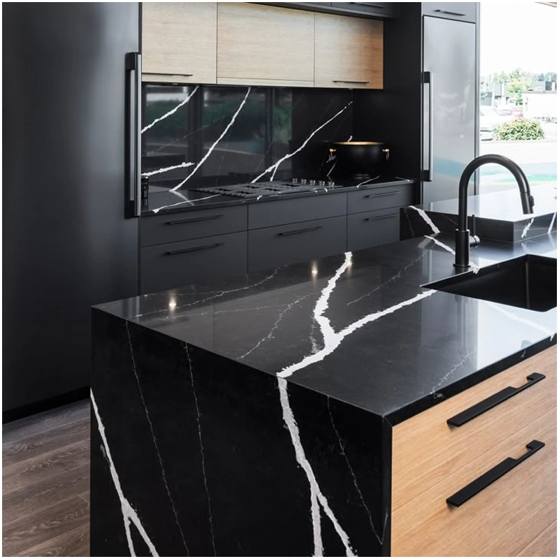 Marquina Black Quartz Countertops Wholesales FOR U STONE Marquina Black Quartz Countertops Wholesales FOR U STONE