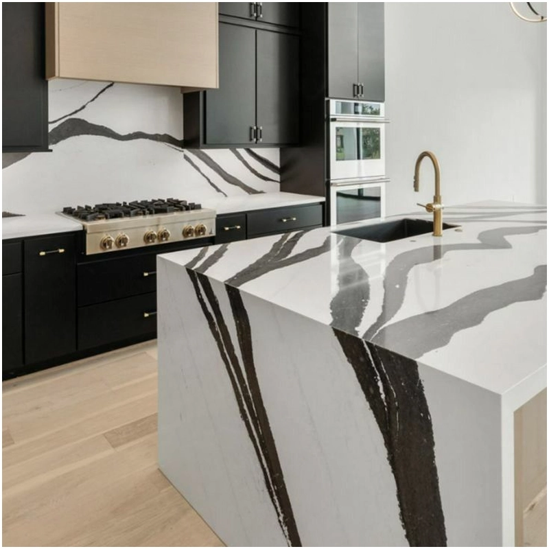 Panda White Quartz Countertops For Villa Kitchen Panda White Quartz Countertops For Villa Kitchen