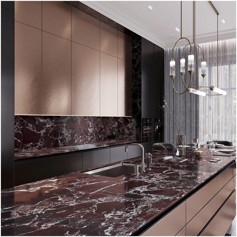Rosso Levanto Marble Kitchen Countertops Supplier FOR U STONE