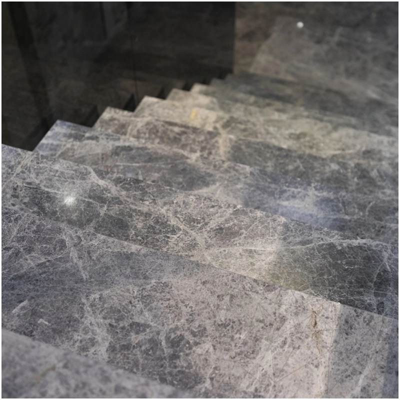 Tundra Grey Marble Tiles For Penthouse Stair Tundra Grey Marble Tiles For Penthouse Stair