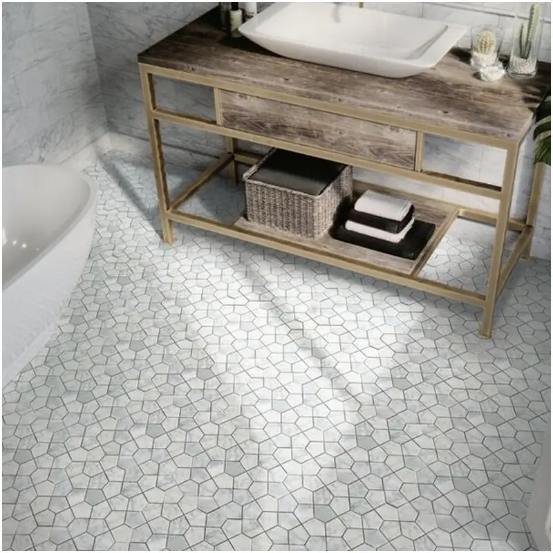Carrara White Bathroom Mosaic Tiles For Apartment Carrara White Bathroom Mosaic Tiles For Apartment