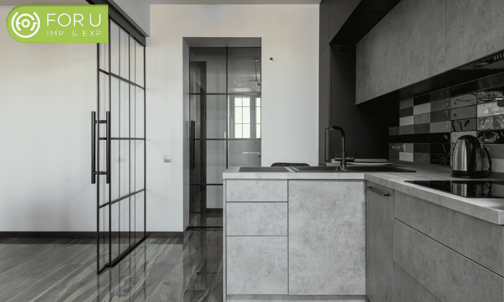 Grey marble kitchen design Grey marble kitchen design