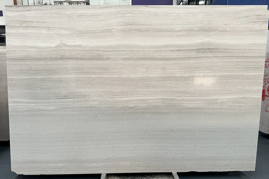 Wooden White Marble Polished Slab