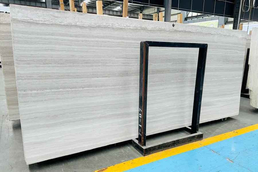 Wooden White Marble Slabs